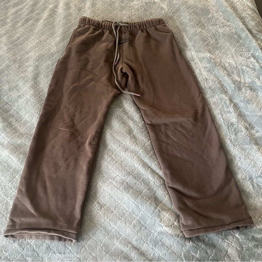 Fear of God Essentials Mens Olive Brown Fleece‎ Sweatpants Joggers Size M 191